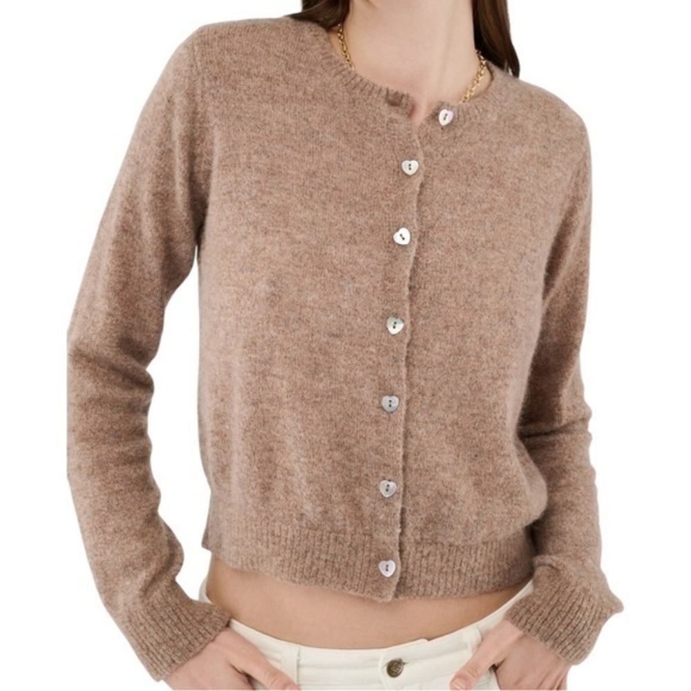 Roller Rabbit Women’s Size S Camel Tan Lurex Shine Moxie Sweater Cardigan
